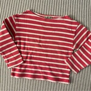Armor Lux Pink Striped Kids Heavy Weight Cotton Marinières Shirt